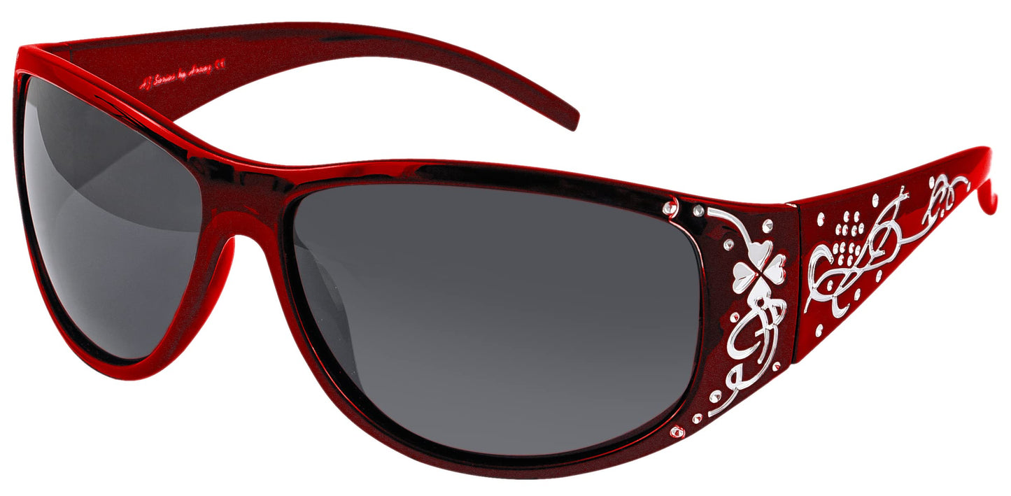 Polarized Sunglasses for Women - Premium Fashion Sunglasses - HZ Series Chic Womens Designer Sunglasses (Fire Red, Dark Smoke)