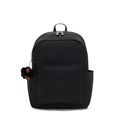 Kipling Women's Bennett, Lightweight, Minimal, Nylon Laptop Backpack, Black Tonal, 12''L x 15''H x 6.25''D,KI2151