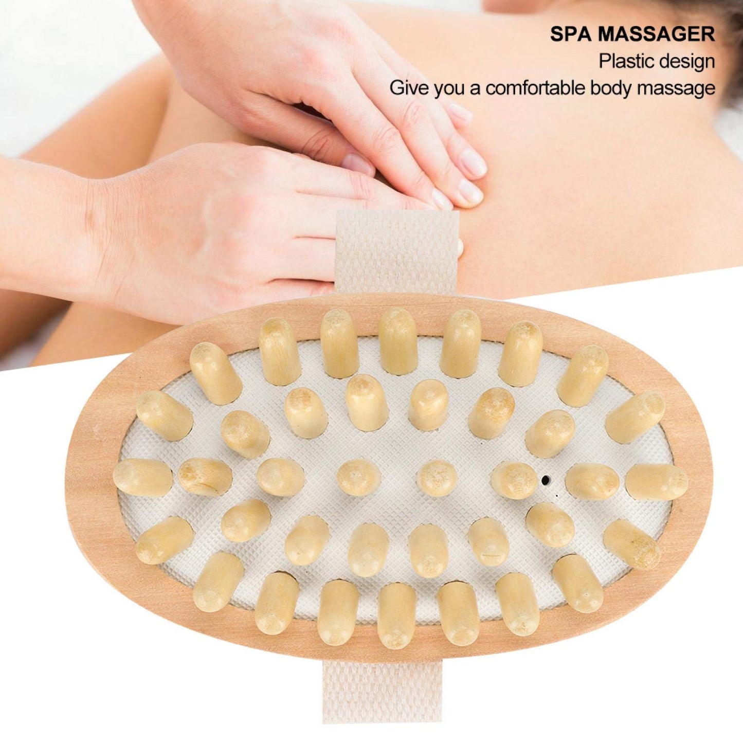 Massage Brush, Hand Held Wood Massager Body Brush Scrubber Hair Scalp Spa Bath Massage for Cellulite, Circulation & Glowing Skin Beauty and Personal Care Agatige