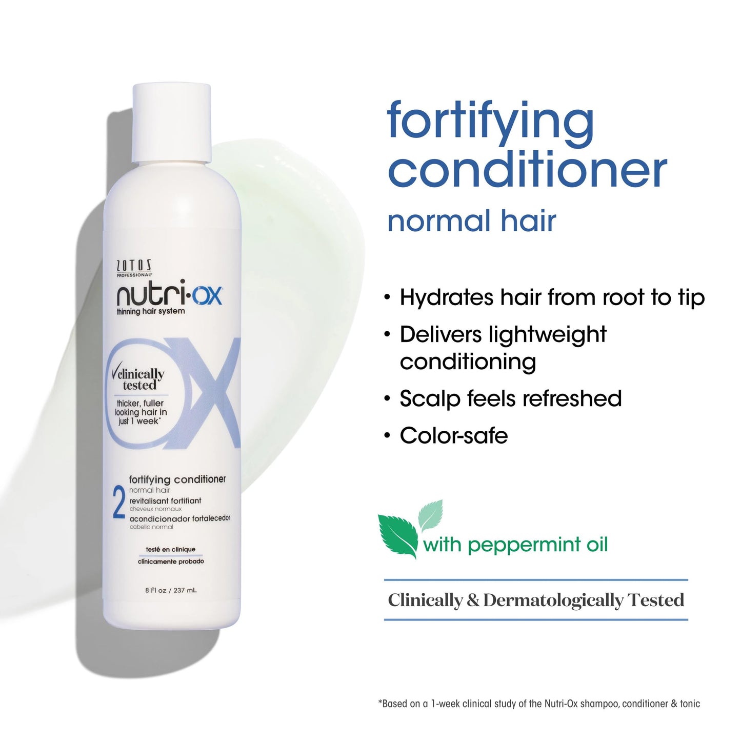NUTRI-OX Starter Kit for Thinning Hair | Thicker, Fuller-Looking Hair | Peppermint | Clinically & Dermatologically Tested | 30 Day Supply