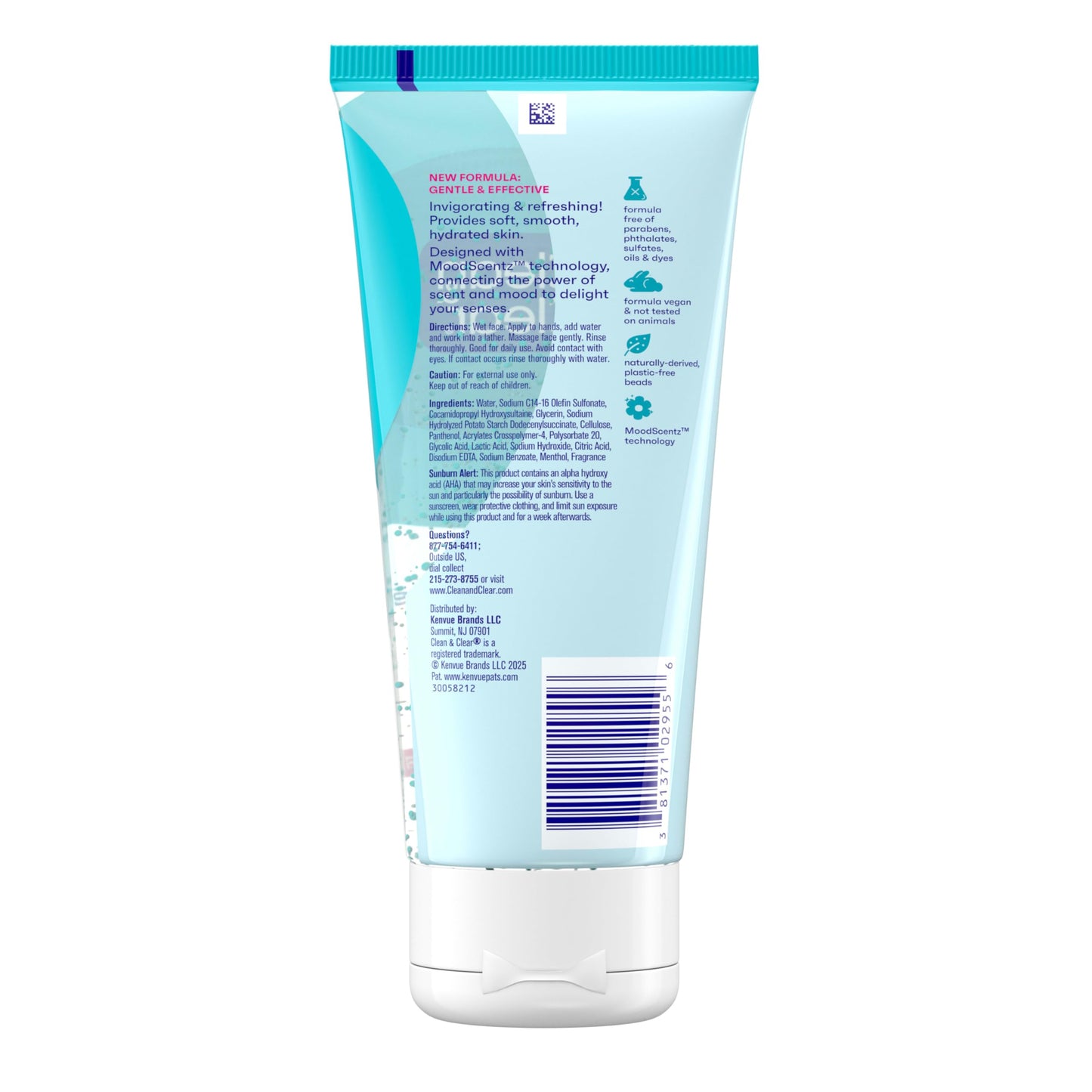 Clean & Clear Deep Action Exfoliating Facial Cleanser, Scrub & Face Wash, Pro-Vitamin B5, Lactic & Glycolic Acids, Oil-Free Gentle Daily Exfoliator