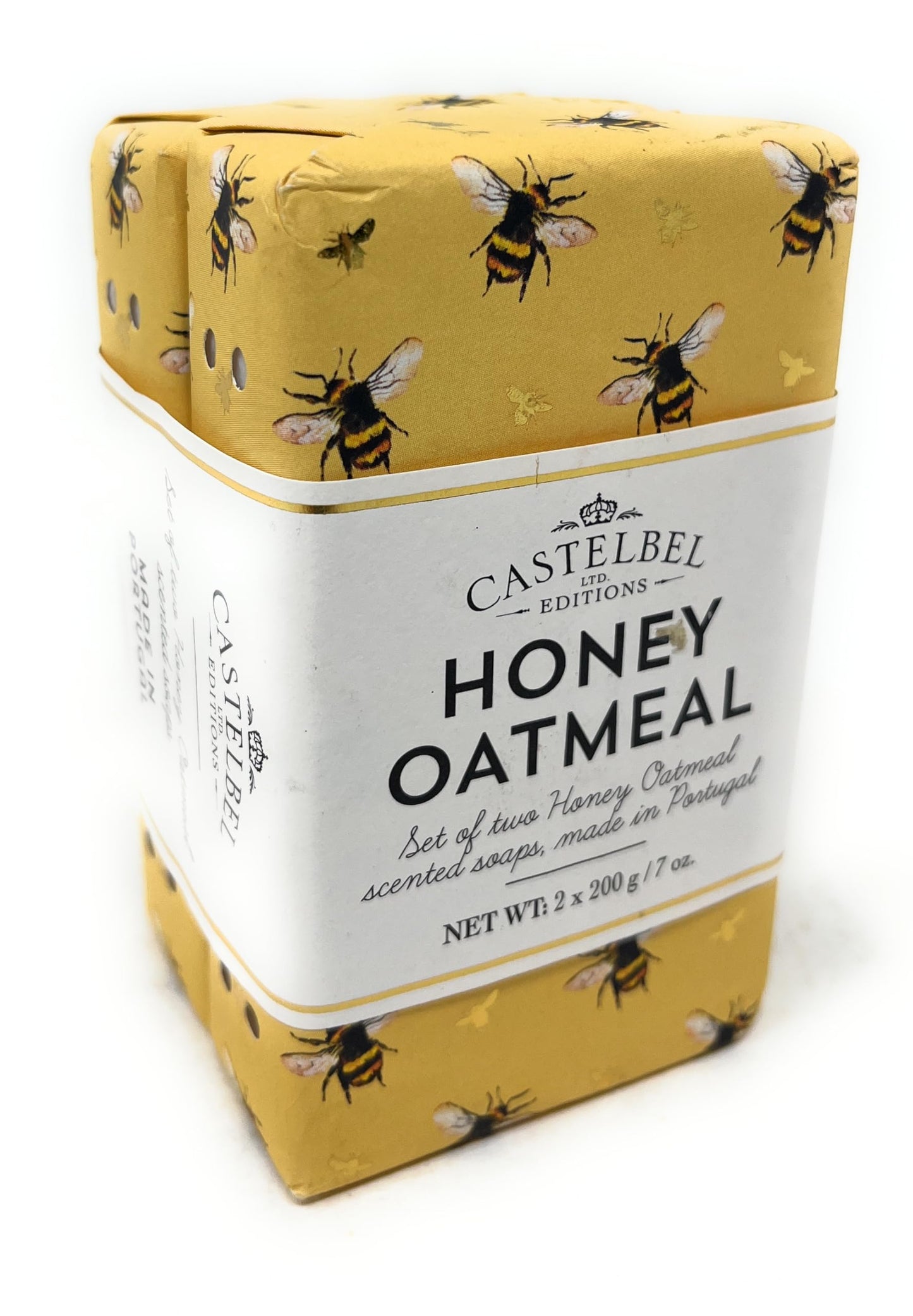 Castelbel Set of Honey Oatmeal Fragranced Luxury Soap, (2) 7-Ounce Bars