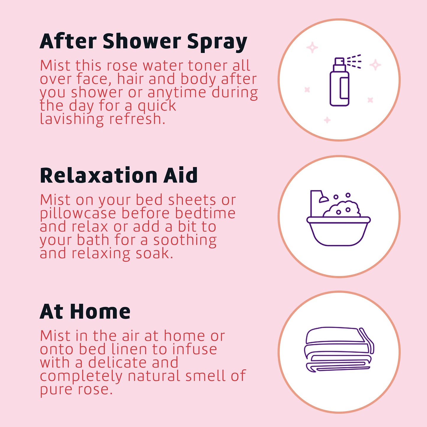 De La Cruz Rose Water Spray, No Parabens or Artificial Colors, Vegan, Made in USA 8 FL. OZ. (2 Bottles)