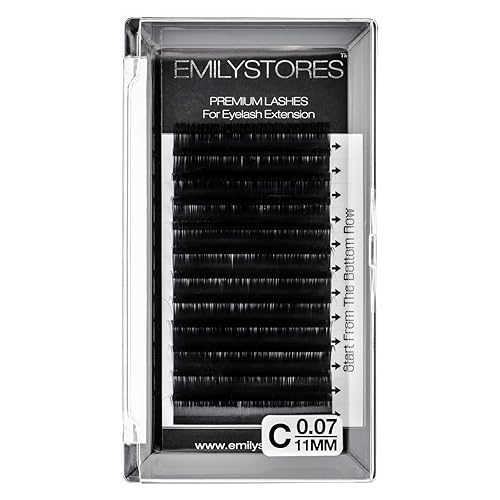 EMILYSTORES Eyelash Extensions 0.07mm Thickness C Curl Length 11mm Easy Fan Eye Lashes For Lash Extensions(0.07,C,11mm)