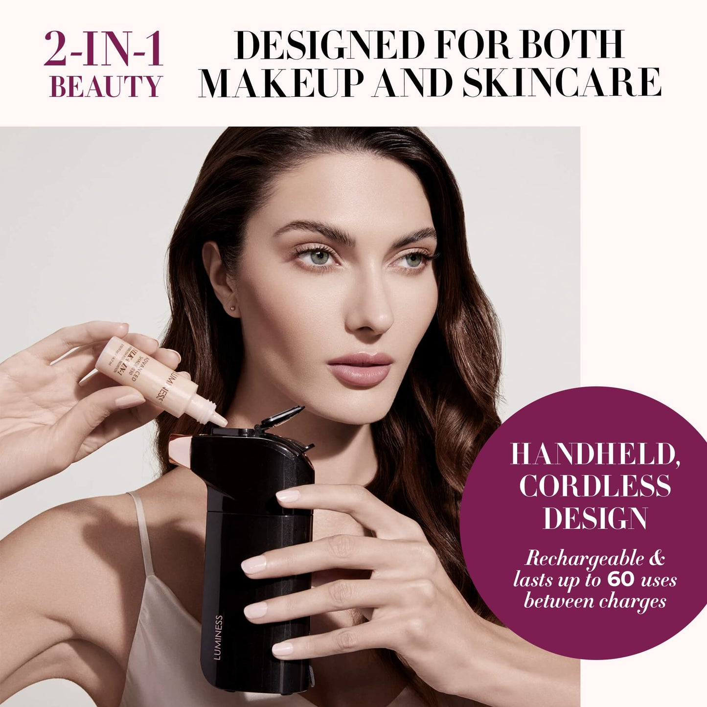 Luminess BREEZE DUO Airbrush Makeup System, Fair Coverage - 9-Piece Kit includes 2x Silk Airbrush Foundation, Soft Rose Blush, Glow Highlighter