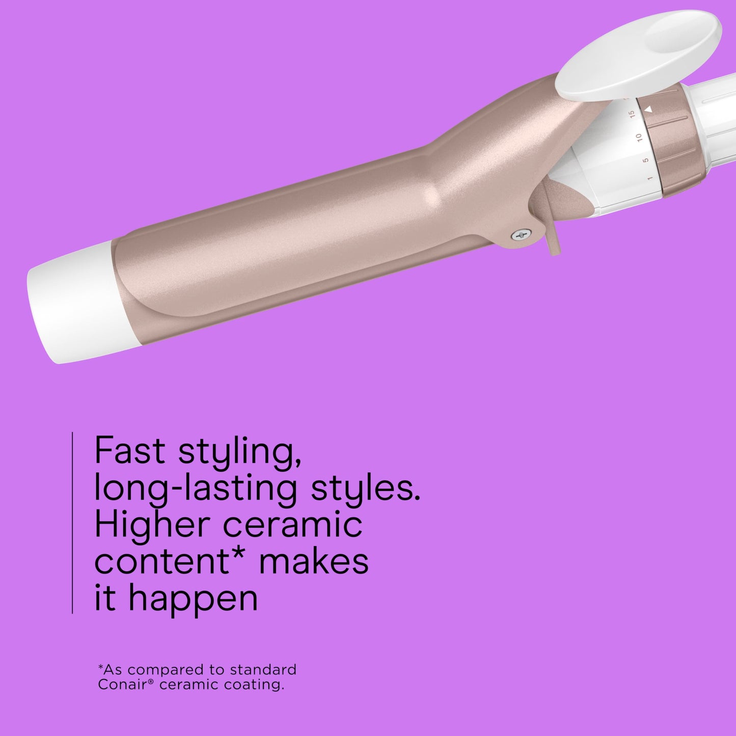 Conair Double Ceramic 1-1/4 Inch Curling Iron, 1.25-Inch Barrel Creates Loose Curls, Hair Curler for Use on Medium and Long Hair, White