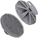 INNERNEED Food-Grade Soft Silicone Body Scrubber Shower Brush Handheld Cleansing Skin Brush, Gentle Exfoliating and Lather Well (Gray)