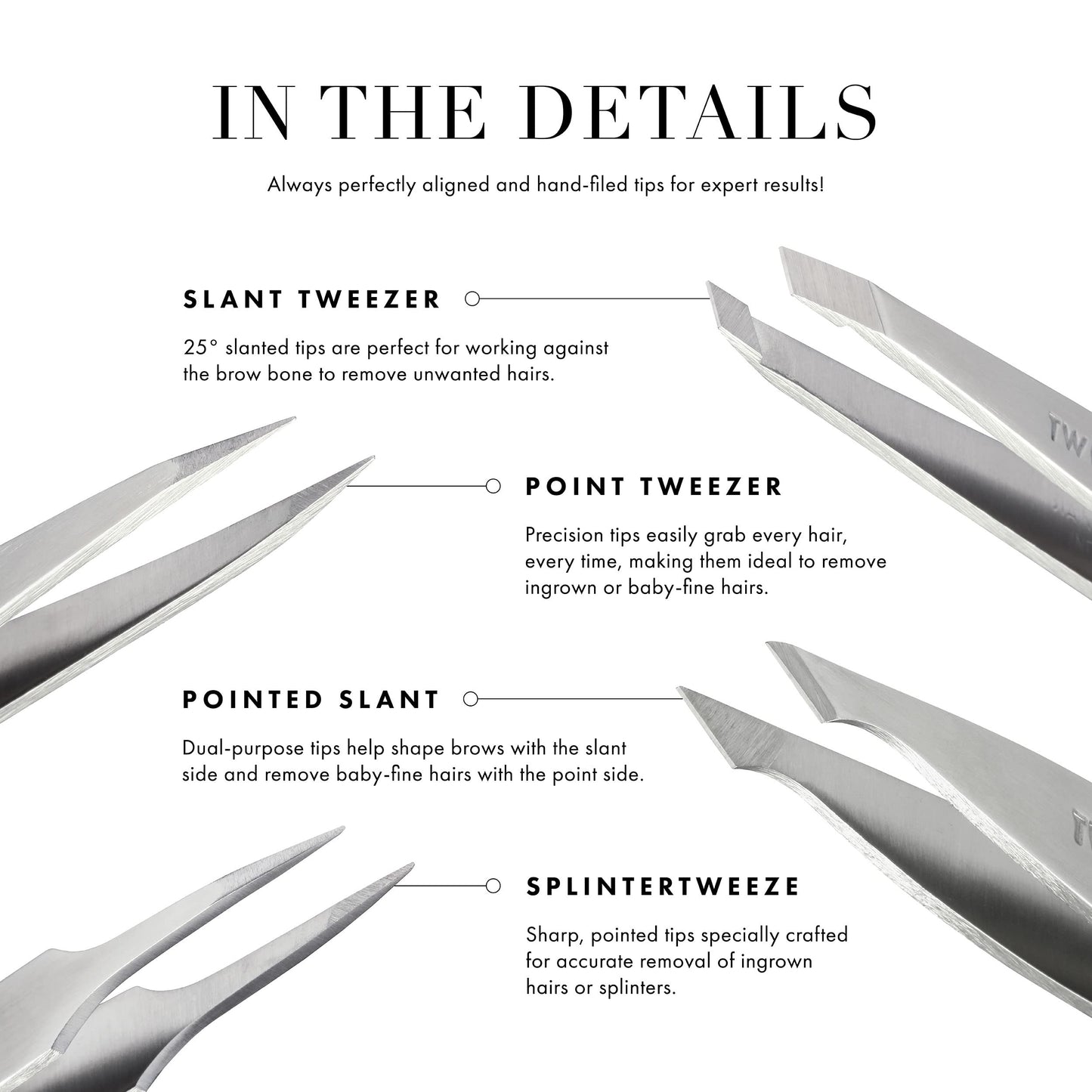 Tweezerman Steel Point Tweezer, Silver, 2 x 6 inches, Modern, Professional Quality for Eyebrow Precision, Facial and Ingrown Hair Removal Beauty and Personal Care Tweezerman