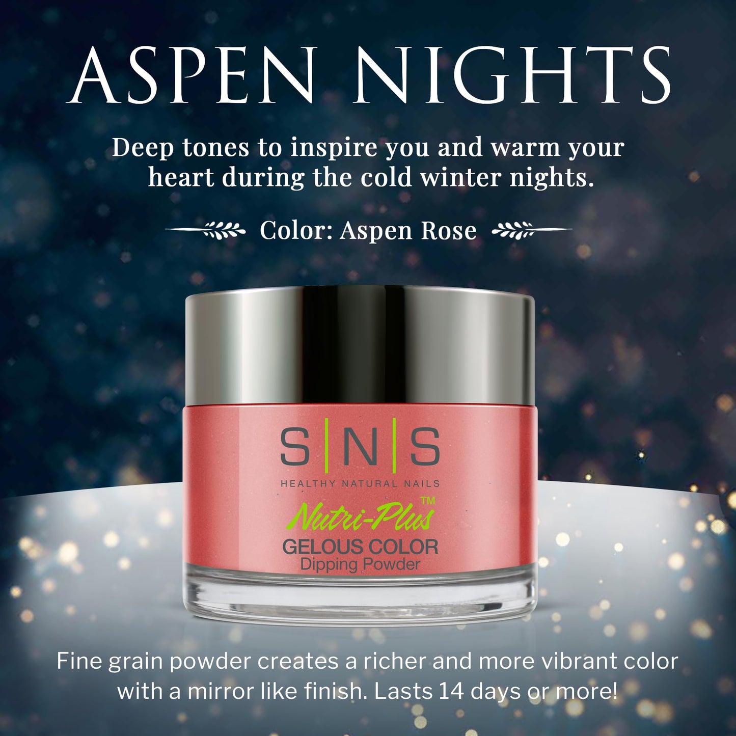 SNS Nail Dip Powder, Gelous Color Dipping Powder - Aspen Rose (Pink/Rose) - Long-Lasting Acrylic Nail Color & Polish Lasts 14 Days - Low-Odor & No UV Beauty & Personal Care SNS Healthy Natural Nails