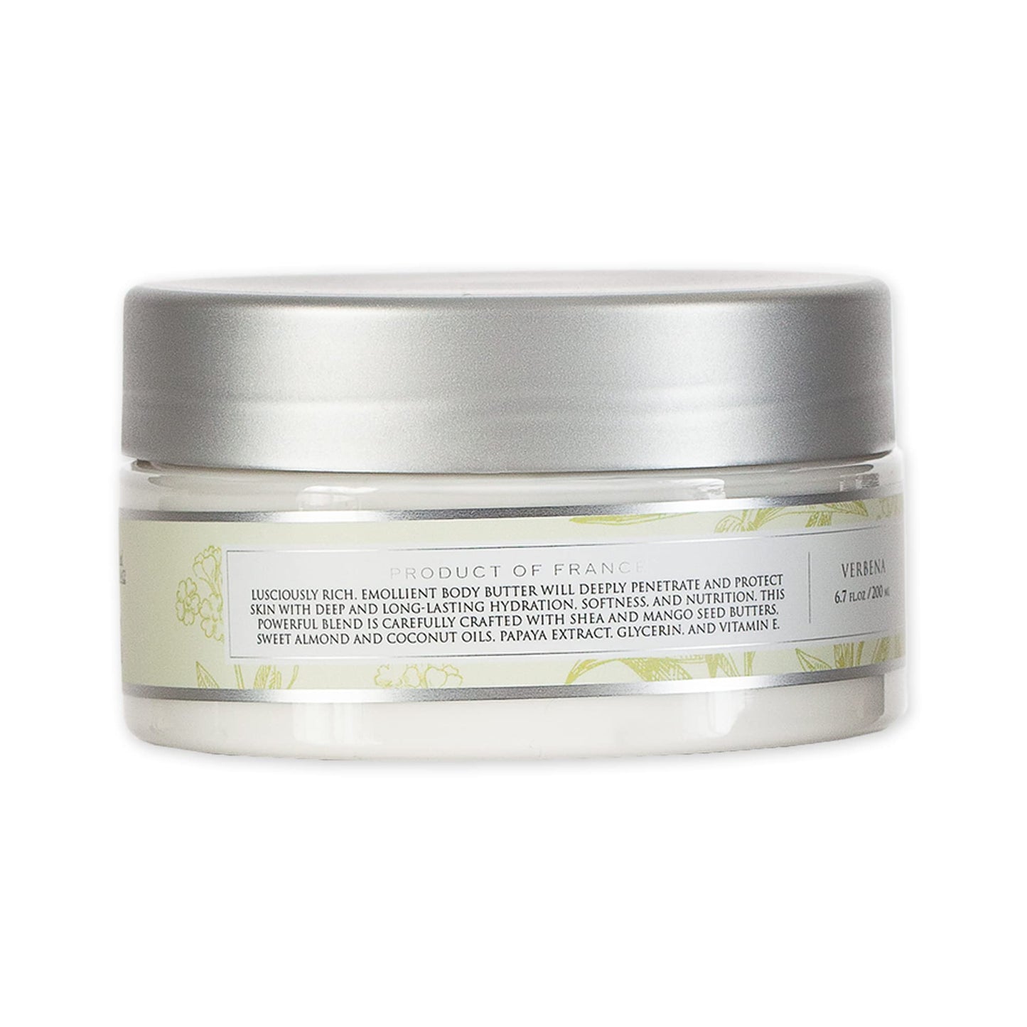 Pre de Provence Collection Shea Butter Enriched Body Butter Soothing & Hydrating Emollient Cream Body Moisturizer for Women, 6.7 Fl Oz, Verbena