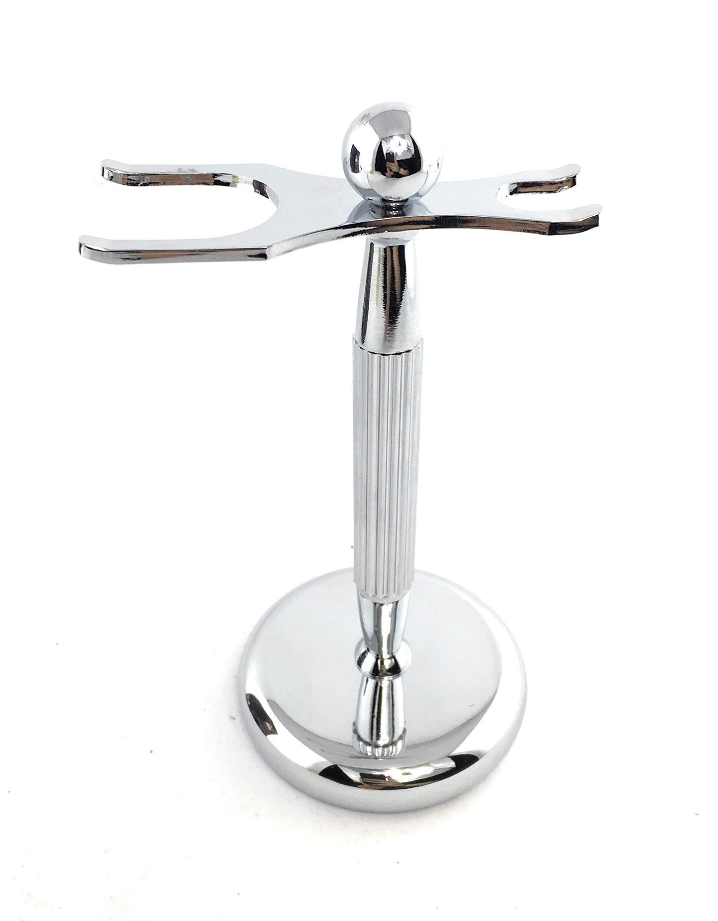 G.B.S Brush and Razor Stand - Lined Chrome Shaving Stand - Stylish and Unbreakable Stand Best for Your Bathroom Everyday Grooming Beauty and Personal Care G.B.S