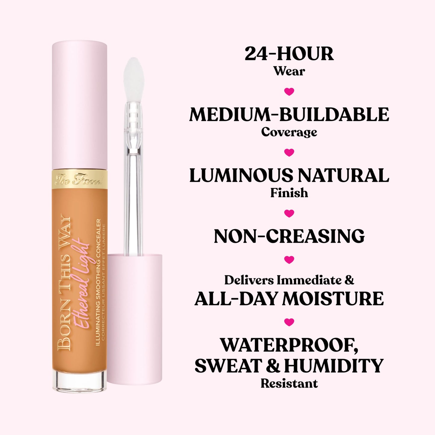 Too Faced Born This Way Ethereal Light Illuminating Smoothing Concealer | With Hyaluronic Acid, Conceals + Brightens Dark Circles, Non-Creasing +