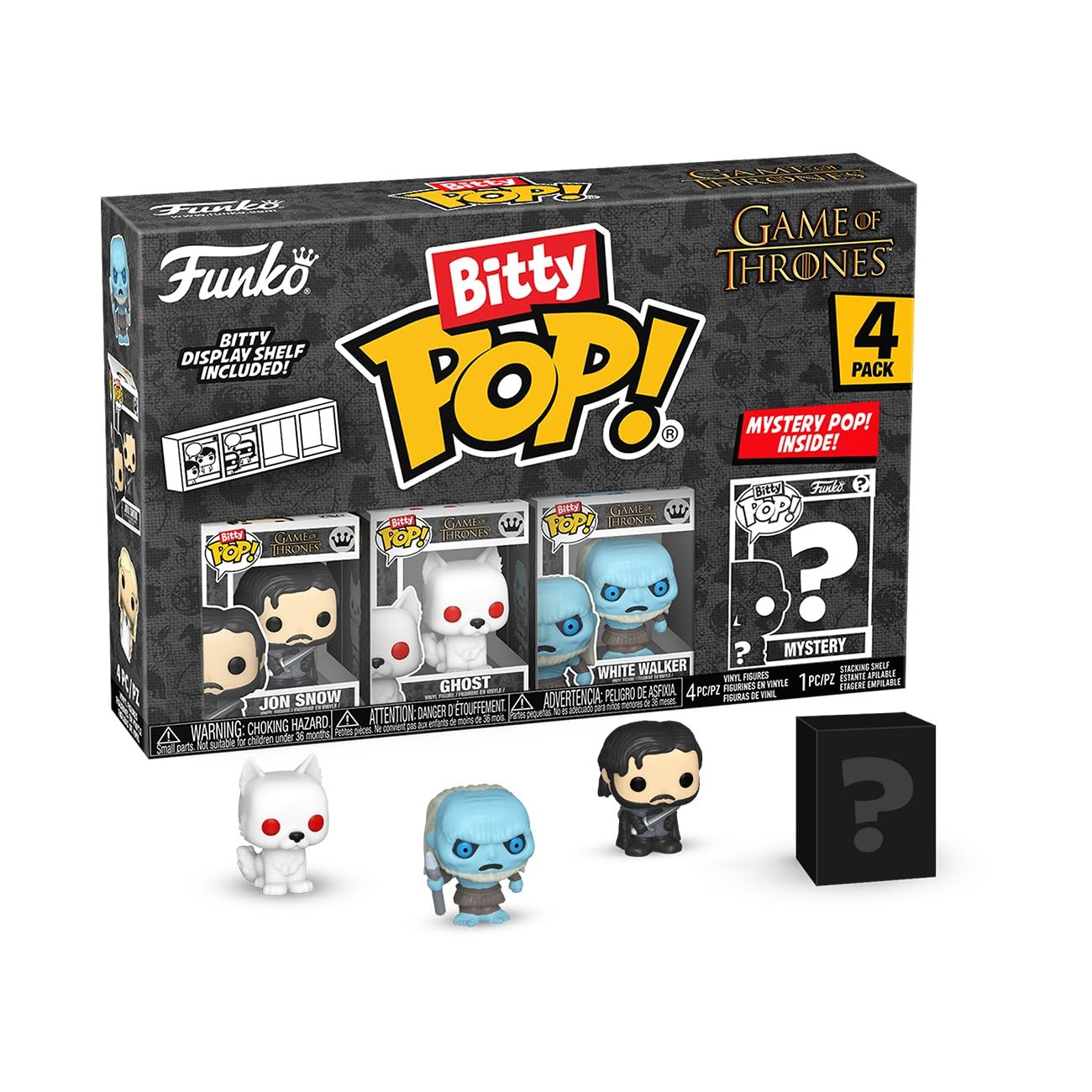 Funko Pop Bitty: Game of Thrones - Jon Snow, Ghost, White Walker, & Mystery Chase Figure - (Styles May Vary) and A Surprise Mystery Mini Figure - 0.9…
