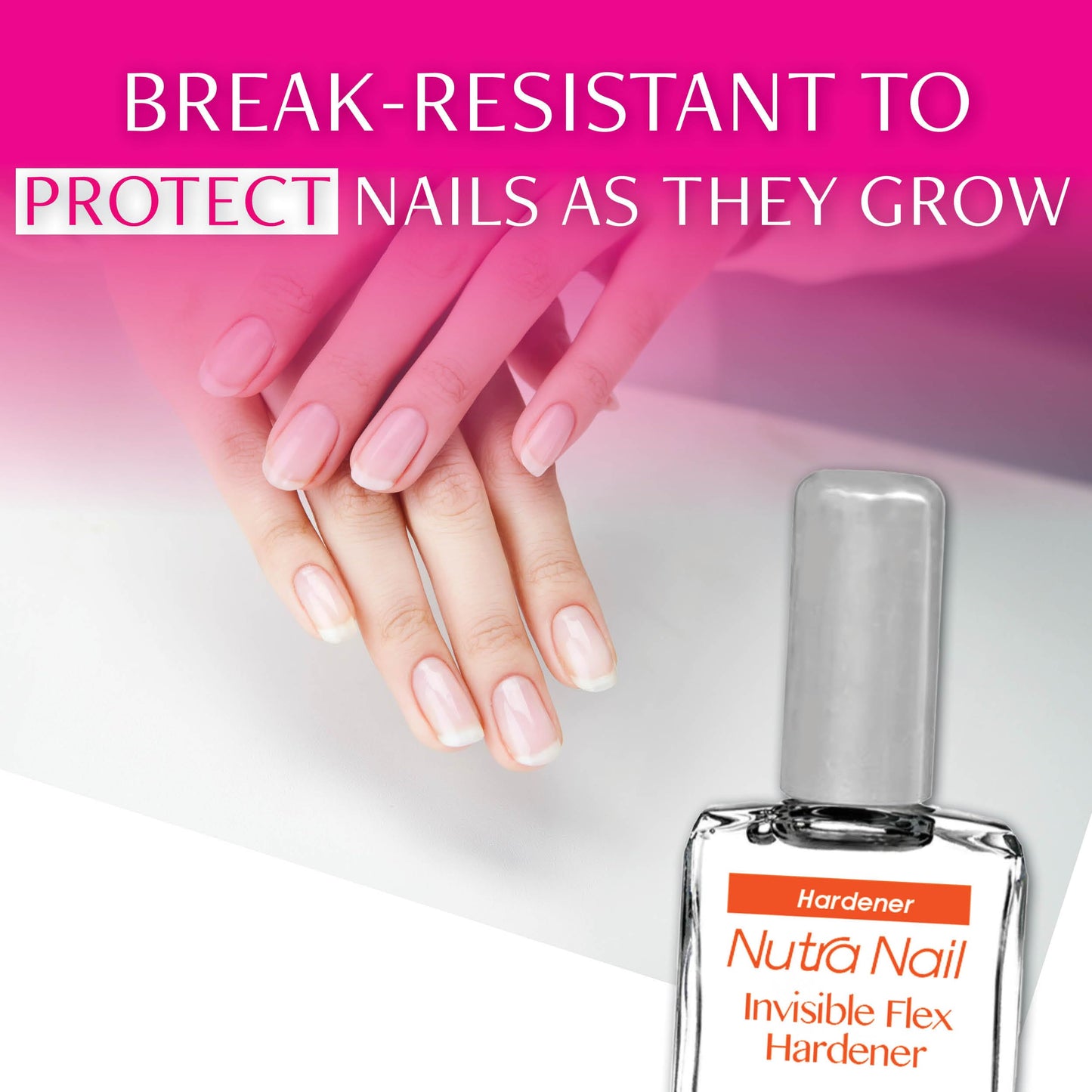 Nutra Nail Invisible Flex Hardener - Instant Protective & Restorative Clear Gel Top Coat Shield for Brittle, Damaged Nails - 0.5 Fl Oz