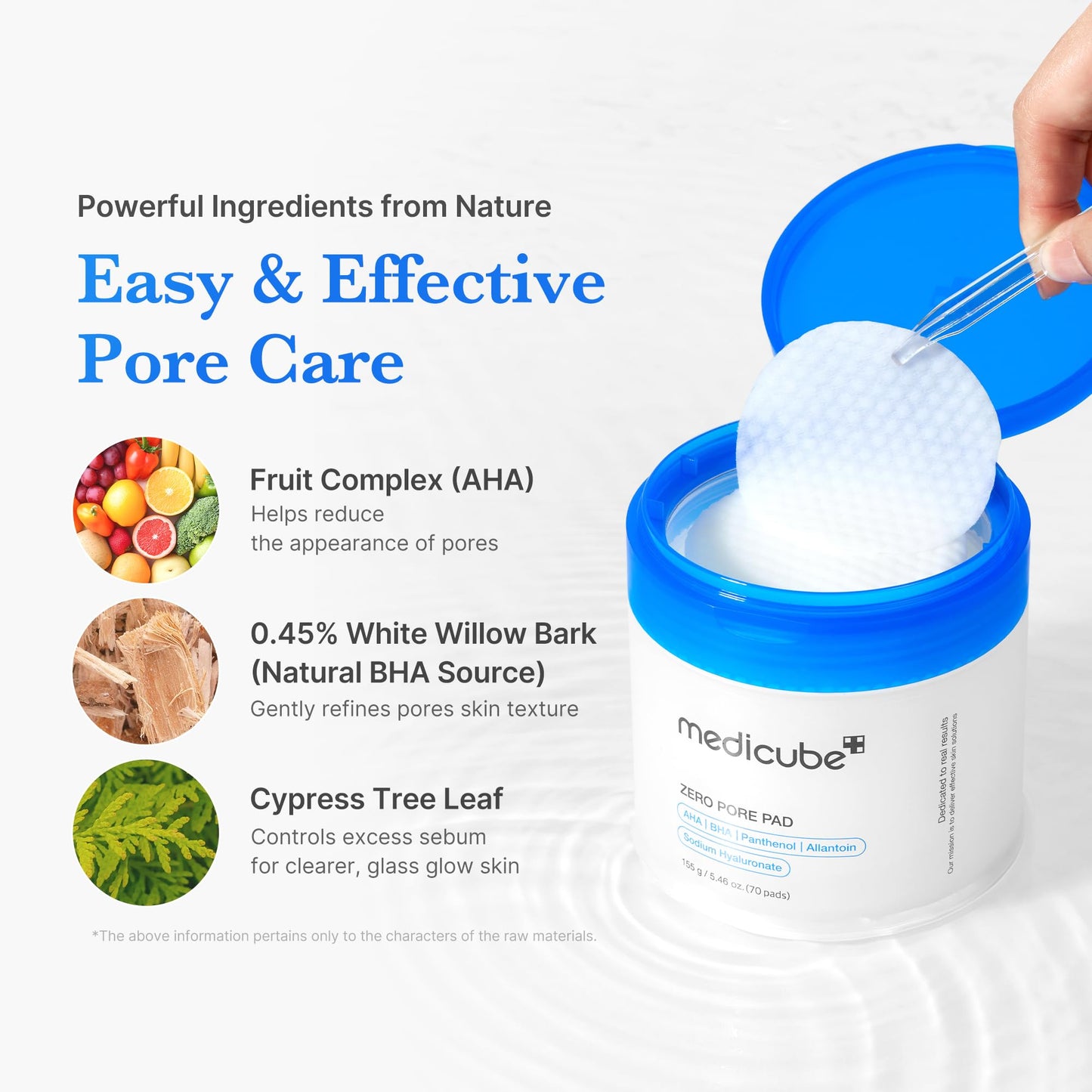 medicube Toner Pads Zero Pore Pad 2.0 | Dual-Textured Facial Pad for Exfoliation and Pore Care with 4.5% AHA Lactic Acid, 0.45% BHA Salicylic Acid | Beauty and Personal Care medicube