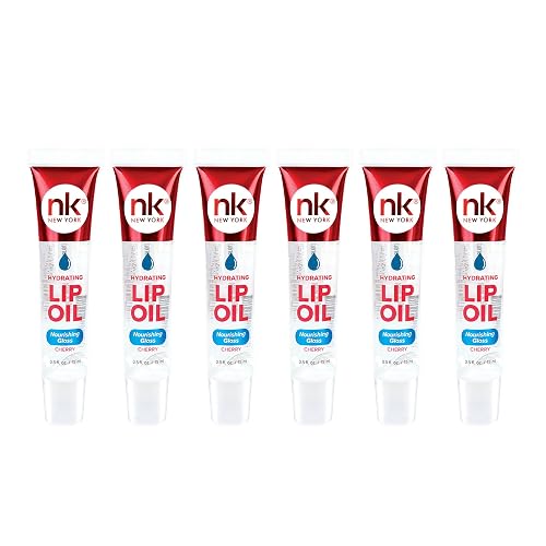 Nicka K Hydrating Lip Oil Nourishing Glass (CHERRY-6PK)