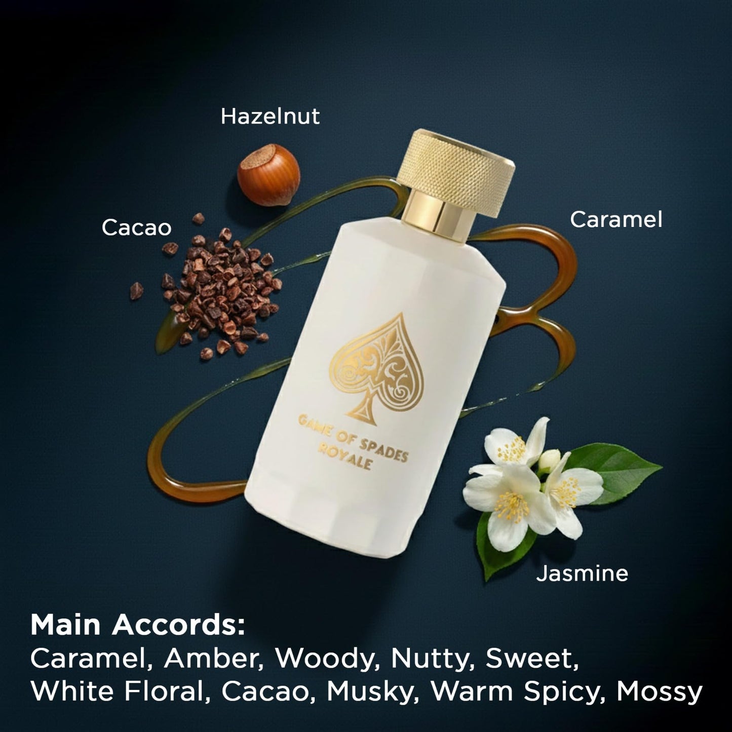 Jo Milano Game of Spades Royale Parfum Spray | 3.4 oz (100ml) | Oud Wood, Amber, Musk, Floral, Caramel Scent | Long Lasting Fragrance for Men and