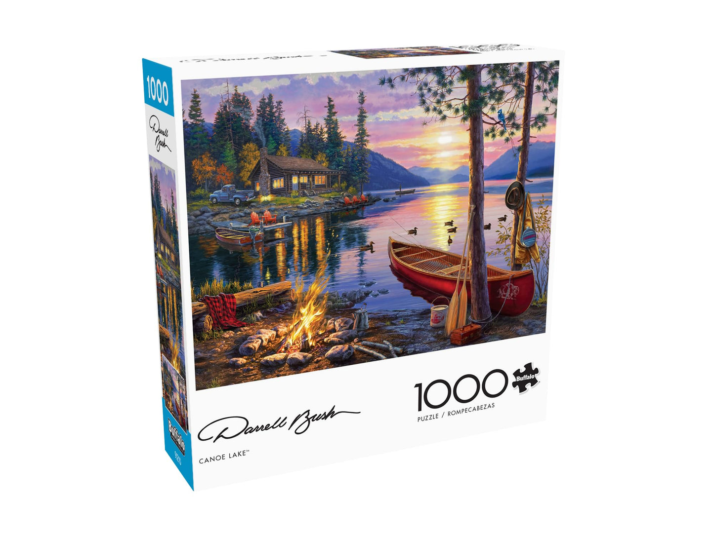 Buffalo Games 1000-Piece Jigsaw Puzzle – Darrell Bush Canoe Lake, Challenging Adult Puzzle for Game Nights, 26.75" x 19.75"