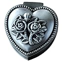 Aimeio Vintage Jewelry Box Metal Treasure Box Antique Love Heart Shape Metal Jewelry Box Princess Jewelry Makeup Organizer Birthday Gift (Love Heart)