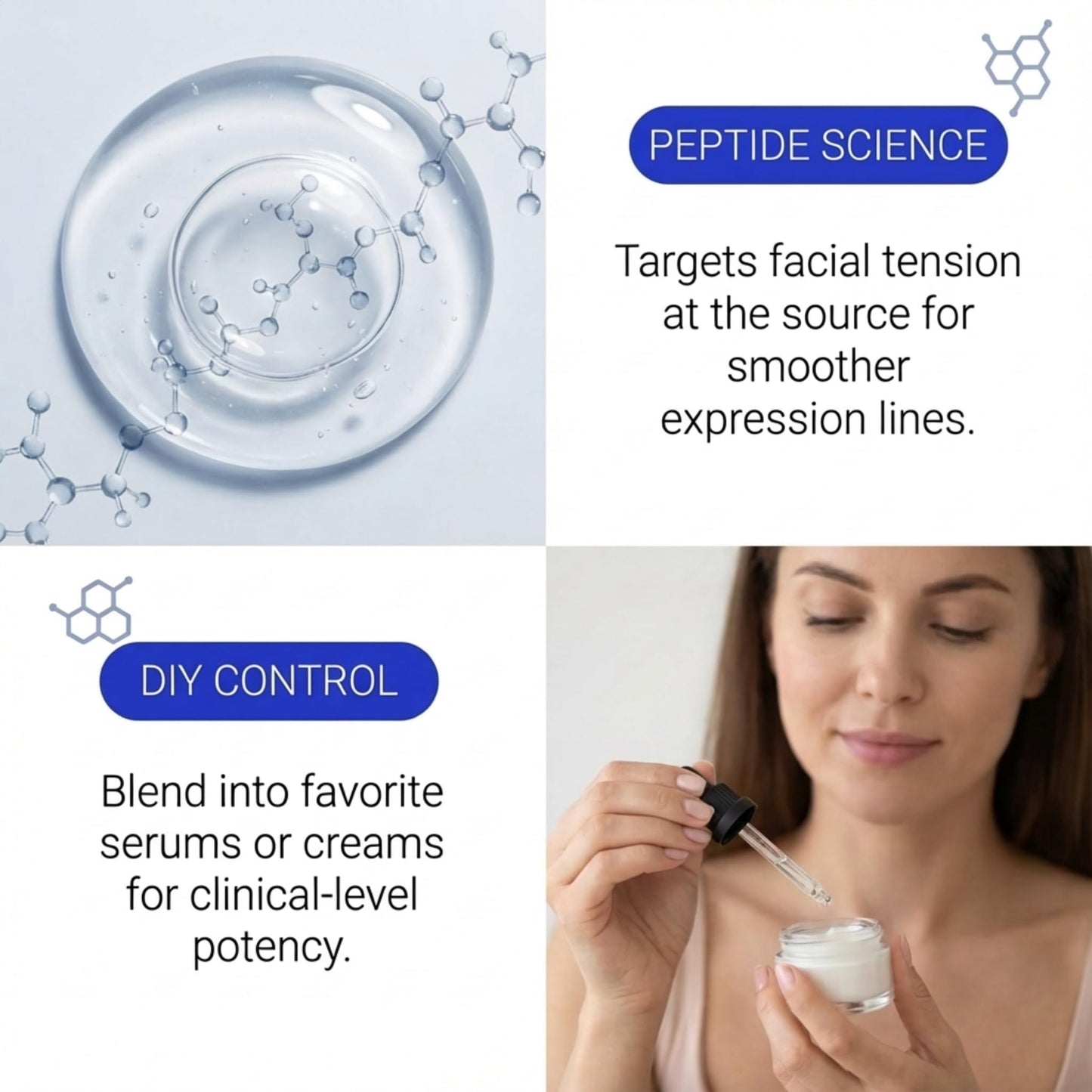 Skin Perfection Snap 8 Peptides Serum for Face - Anti Aging Peptide Serum for Fine Lines & Wrinkles - Diy Peptide Face with Hyaluronic Acid Crows Feet