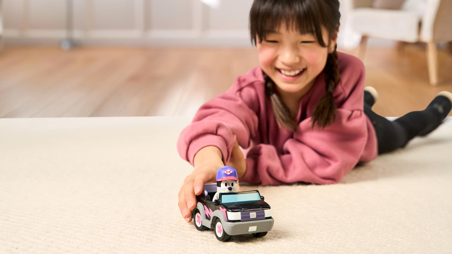 Bluey Basic Pizza Girls and Muffin Toy Vehicle, Interactive, Robust Toddler Toy Car with Muffin Figurine, Toddler Cars for Ages 3+