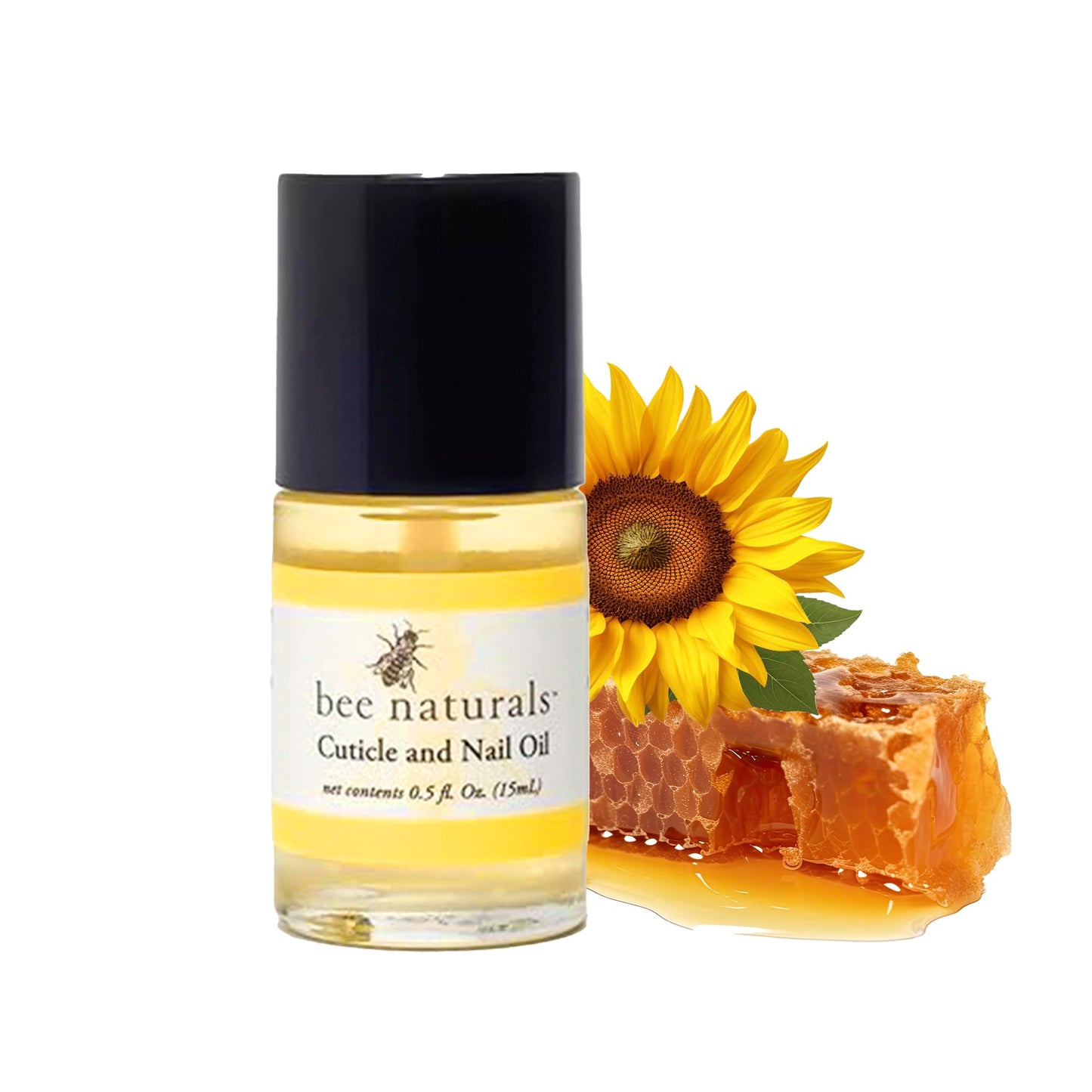 Bee Naturals Nail & Cuticle Oil 0.5 oz - Heals Cracked Nails & Rigid Cuticles. Deep moisture for nails and cuticles. Contains rich avocado and castor