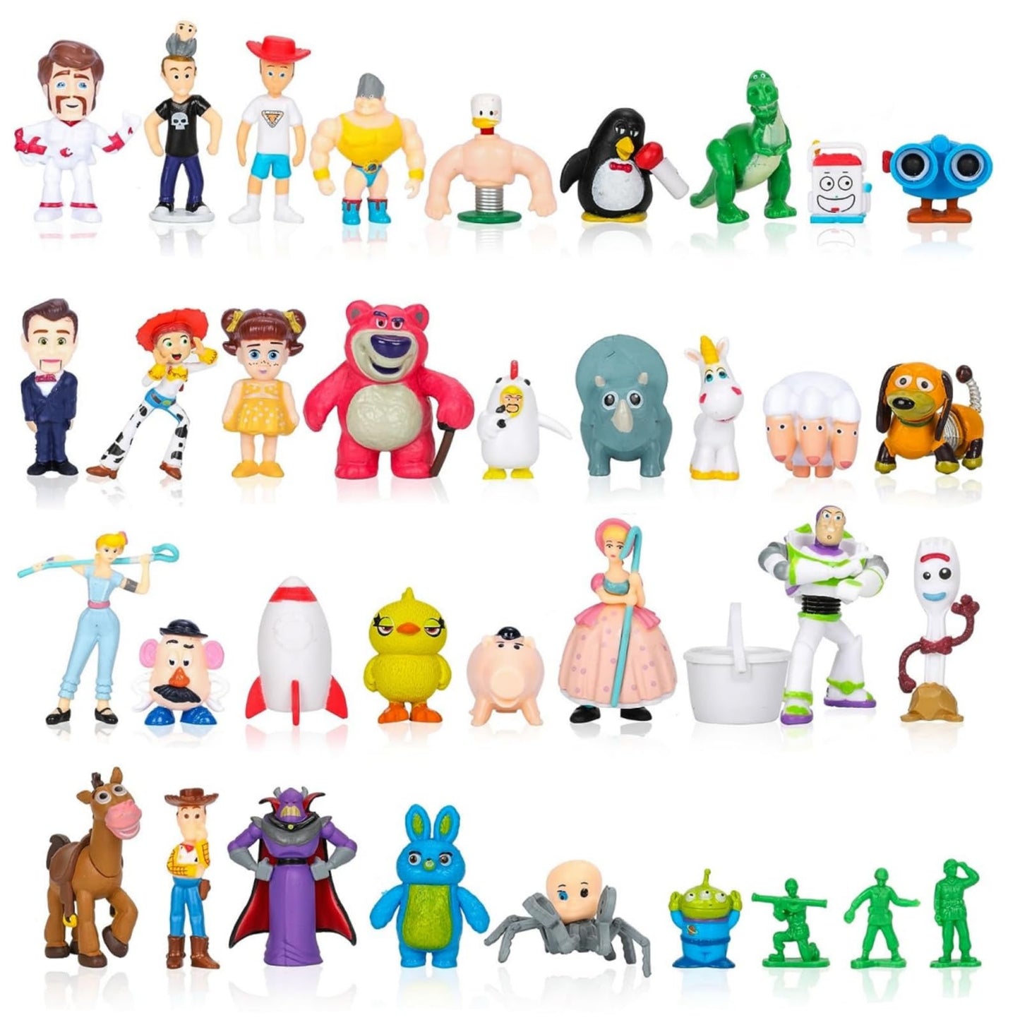 NLIEOPDA 36 Pack Anime Figurines Set - Woody Doll, Buzz Lightyear Toy, PVC Figures