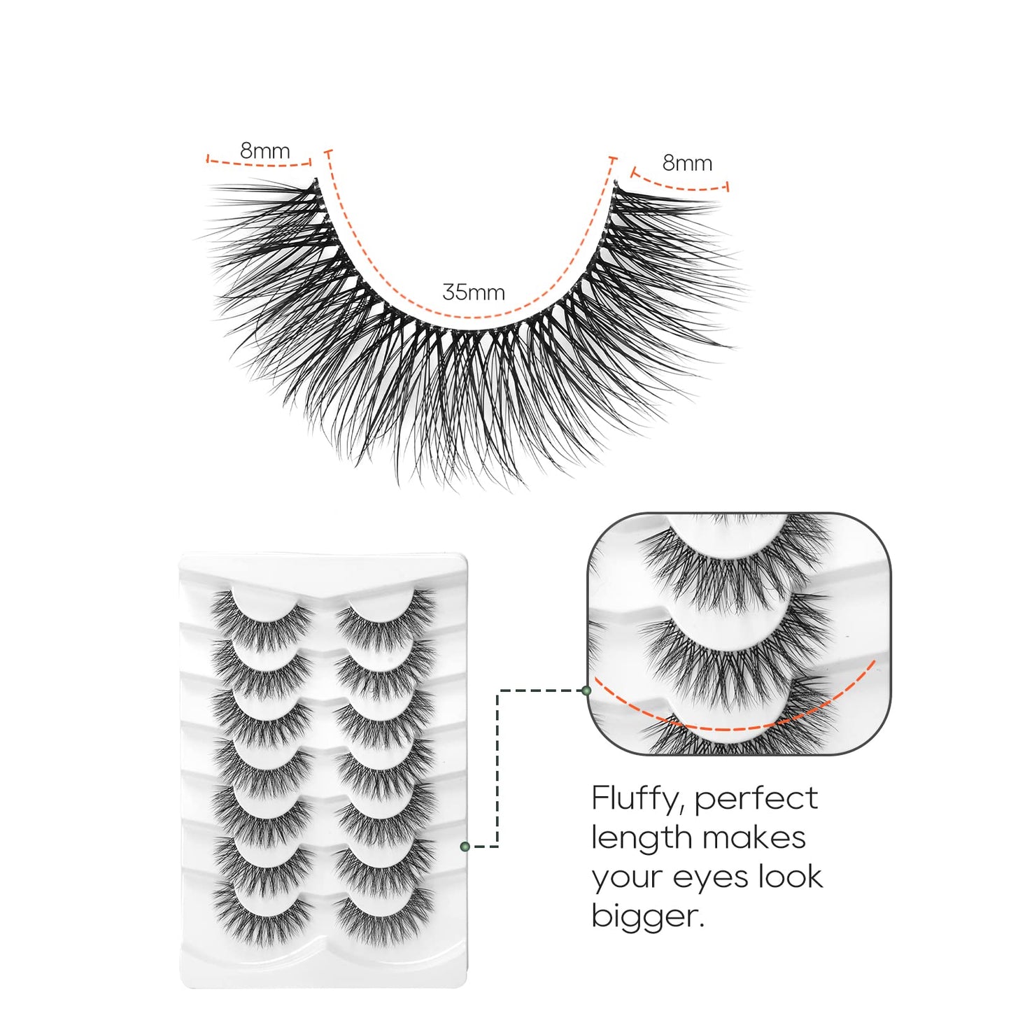 Natural Lashes False Eyelashes Wispy Natural Faux Mink Lashes Jiocolor 7 Pairs Light Volume Fake Eye Lashes DJ-15 Beauty and Personal Care Jiocolor