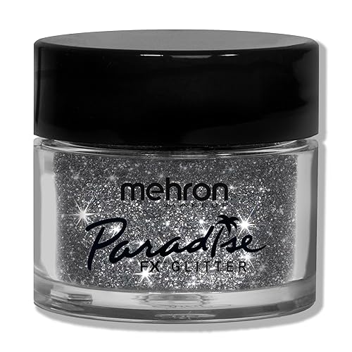 Mehron Makeup Paradise Glitter FX | Professional Cosmetic for Makeup & Art | Vibrant & Shimmering Loose Glitter .25 oz (7 g) (Silver)