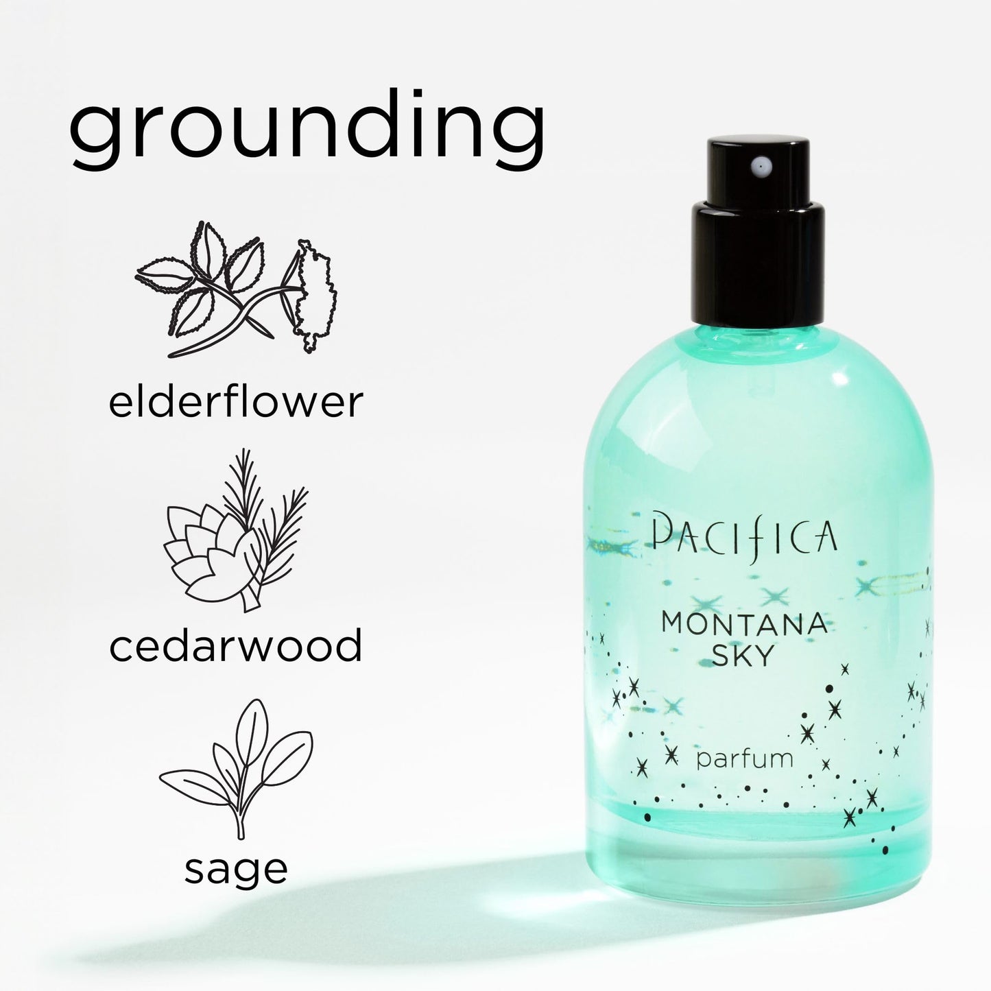 Pacifica Montana Sky Spray Perfume - Clean Vegan Fragrance for Women with Cedarwood & Sage - Grounding Earthy Woodsy Scent w/Cedarwood, Black Pepper Beauty and Personal Care Pacifica