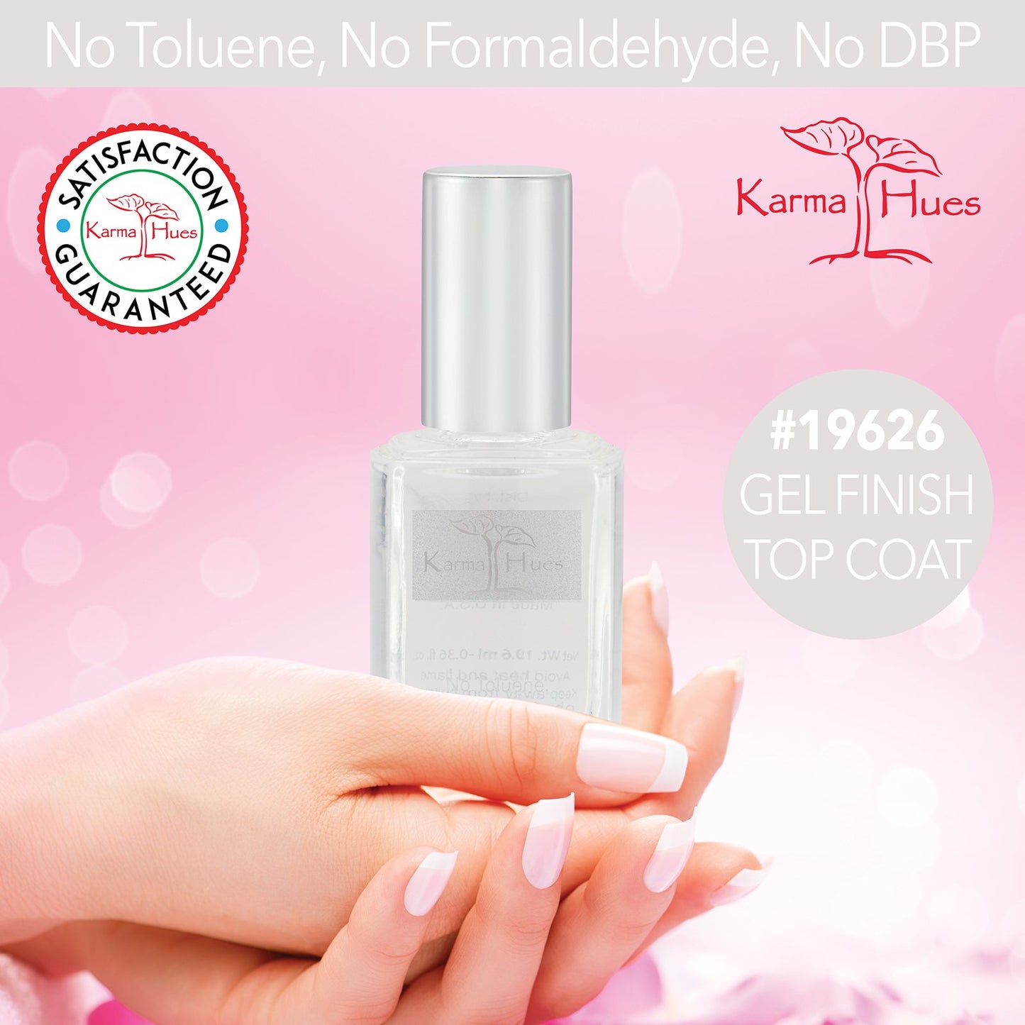 karma organic Gel Top Coat Nail Polish 0.43 FL oz, UV Shine Finish Quick Dry, No Wipe Nail Lacquer, Long Lasting No Chip Top Coat