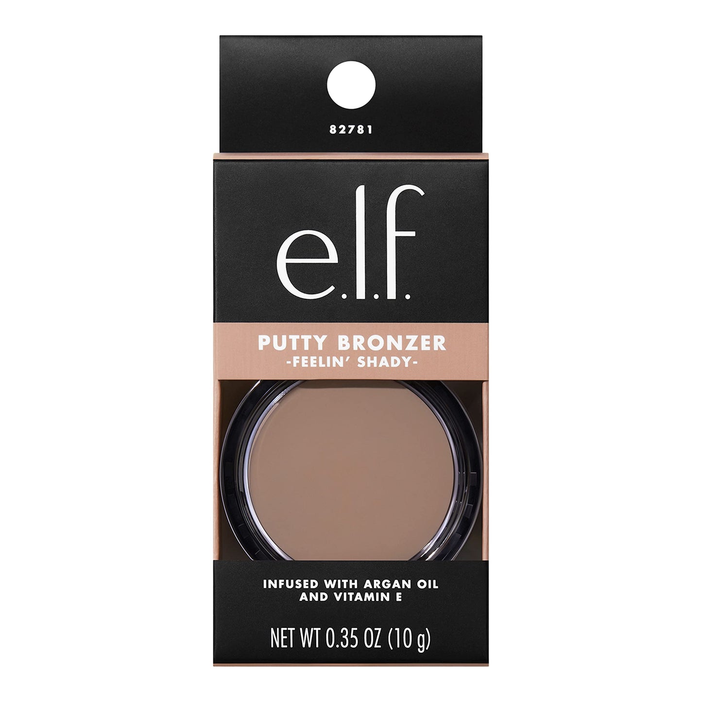 e.l.f. Putty Bronzer, Creamy & Highly Pigmented Formula, Creates a Long-Lasting Bronzed Glow, Infused with Argan Oil & Vitamin E, Feelin’ Shady, 0.35