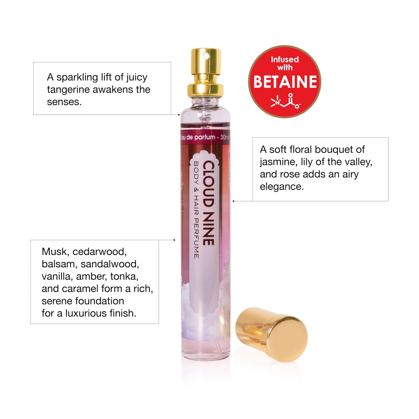 Esha Body & Hair Perfume Mist - Eau de Parfum for Women - Infused with Betaine - (CLOUD NINE) Beauty & Personal Care Esha