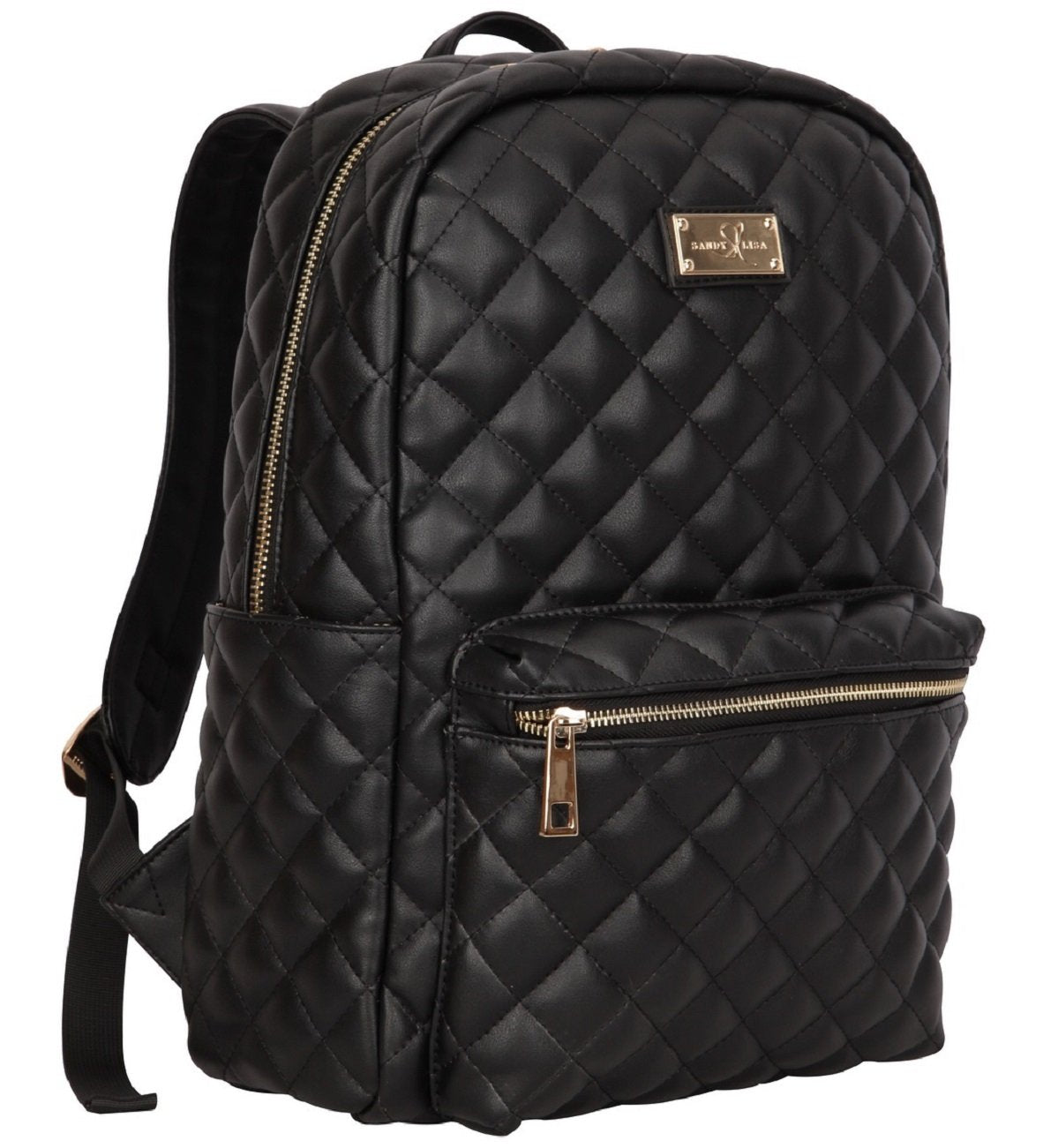 SANDY LISA Backpack Bag Designer Lightweight Gold Trim Women Laptop Compartment