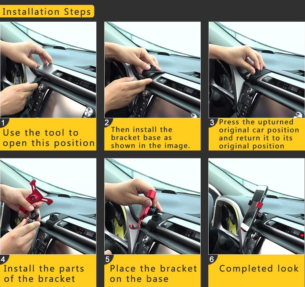 BeHave Autos Universal Car Phone Holder Fit for Toyota RAV4 2013 2014 2015 2016 2017 2018 Air Vent Phone Mount Adjustable, Car Phone Cradle Fit…