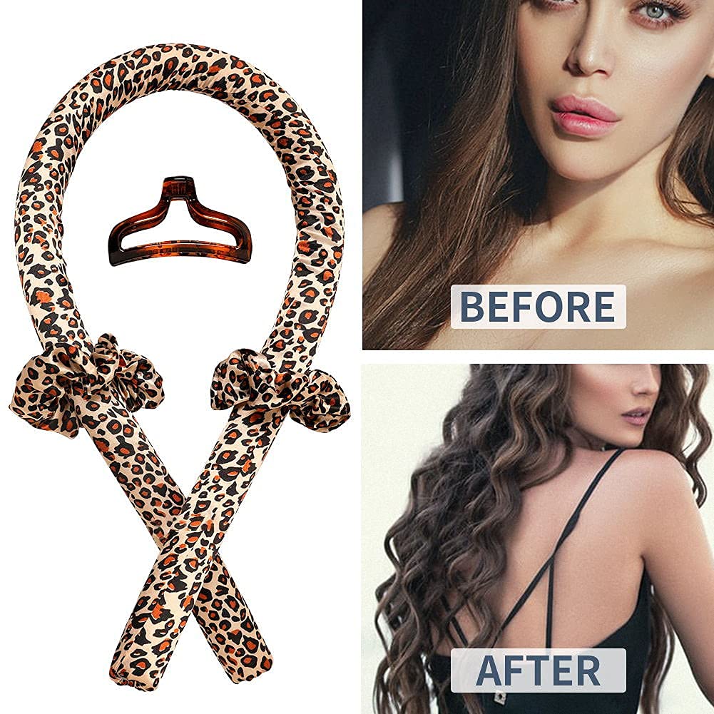 BATOUDE Heatless Curling Rod Headband No Heat Silk Ribbon Curling Rod Hair Roller Curls with Hair Claw Clip Lazy Natural Soft Wave DIY Hair Rollers