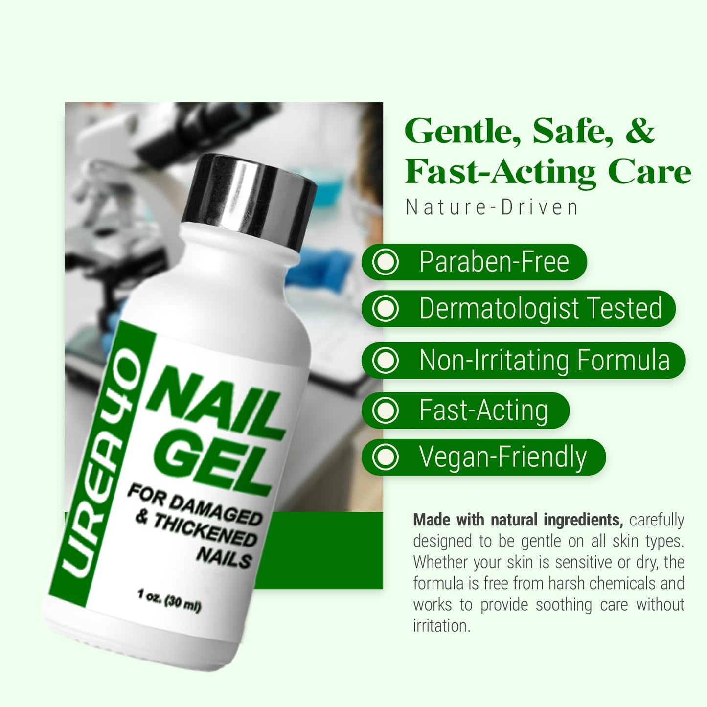 Urea Nail Gel - Softens Cracked Heel Calluses & Thick Toenails - Repairs Damaged, Yellow, Discolored Nails - Highly Effective & Quick-Dry Fingernails