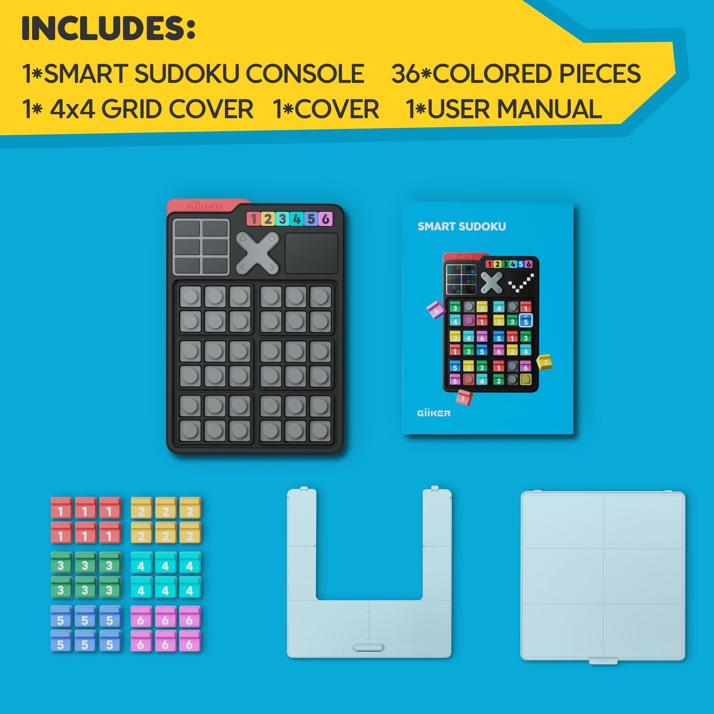 GiiKER Smart Sudoku Puzzle – 2500 Challenges Brain Teaser for Kids, Travel Game & Gift Toy for Boys, Girls & All Ages