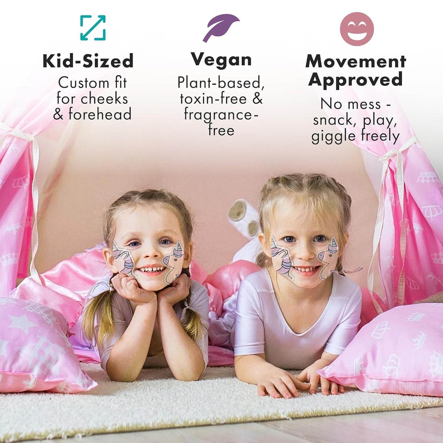 Unicorn Kids Face Masks Skincare Set (10pcs), Organic Vegan & Kid Safe Skin Care Ages 4+, Cute Animal Sheet Masks for Girls, Spa Day, Sleepover