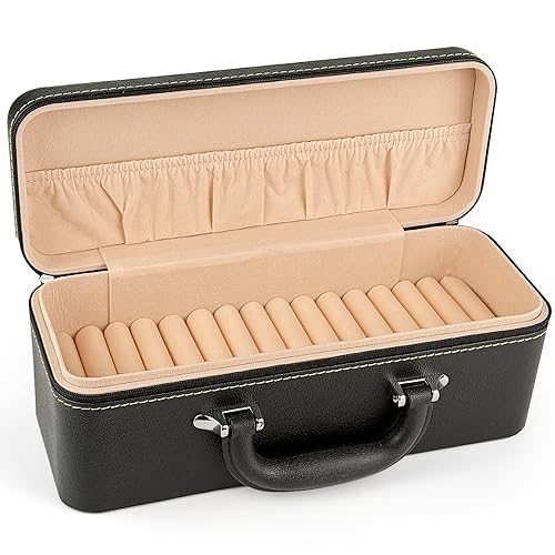 YUTICAT 15-Slot Jewelry Organizer Box for Bracelets, PU Leather Bangle Display Case with Velvet Lining - Portable Storage for Retail, Travel, Gift…