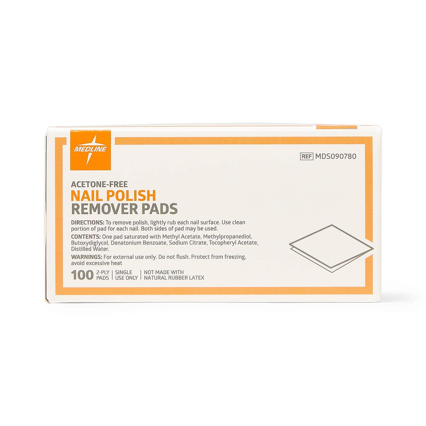 Medline Pad, Remover, Nail Polish (Pack of 100)