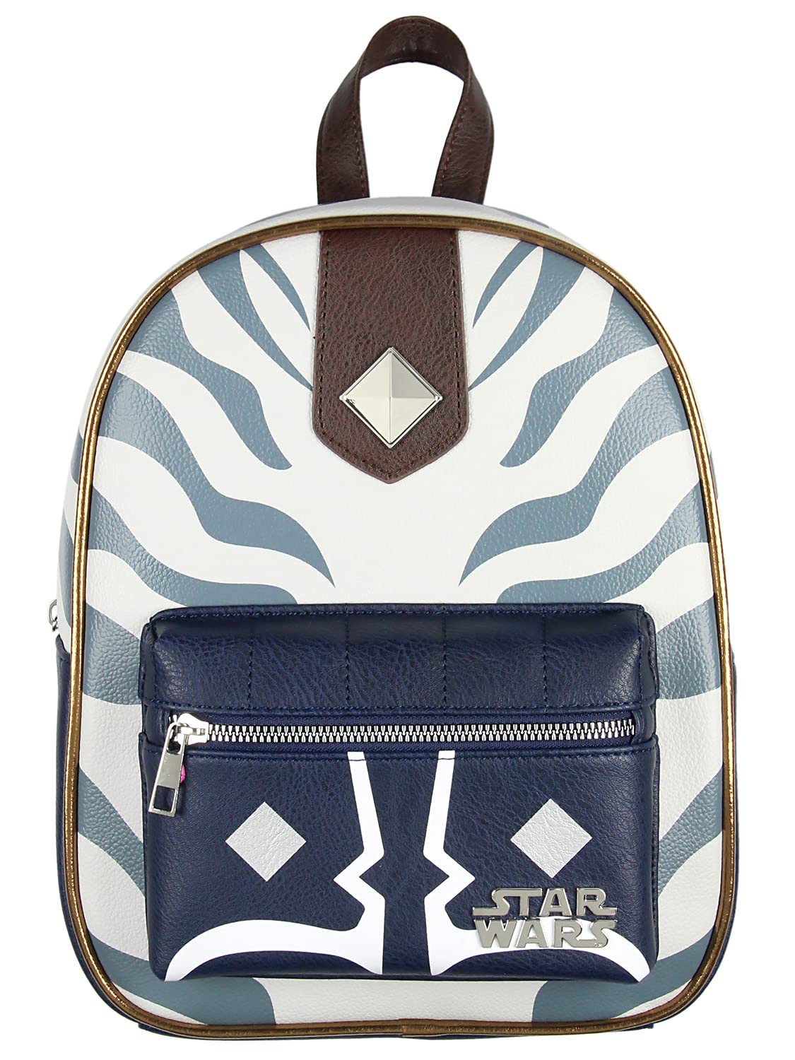 Bioworld Star Wars Ahsoka Tano Character Pattern Faux Leather Tote Bag Mini Backpack
