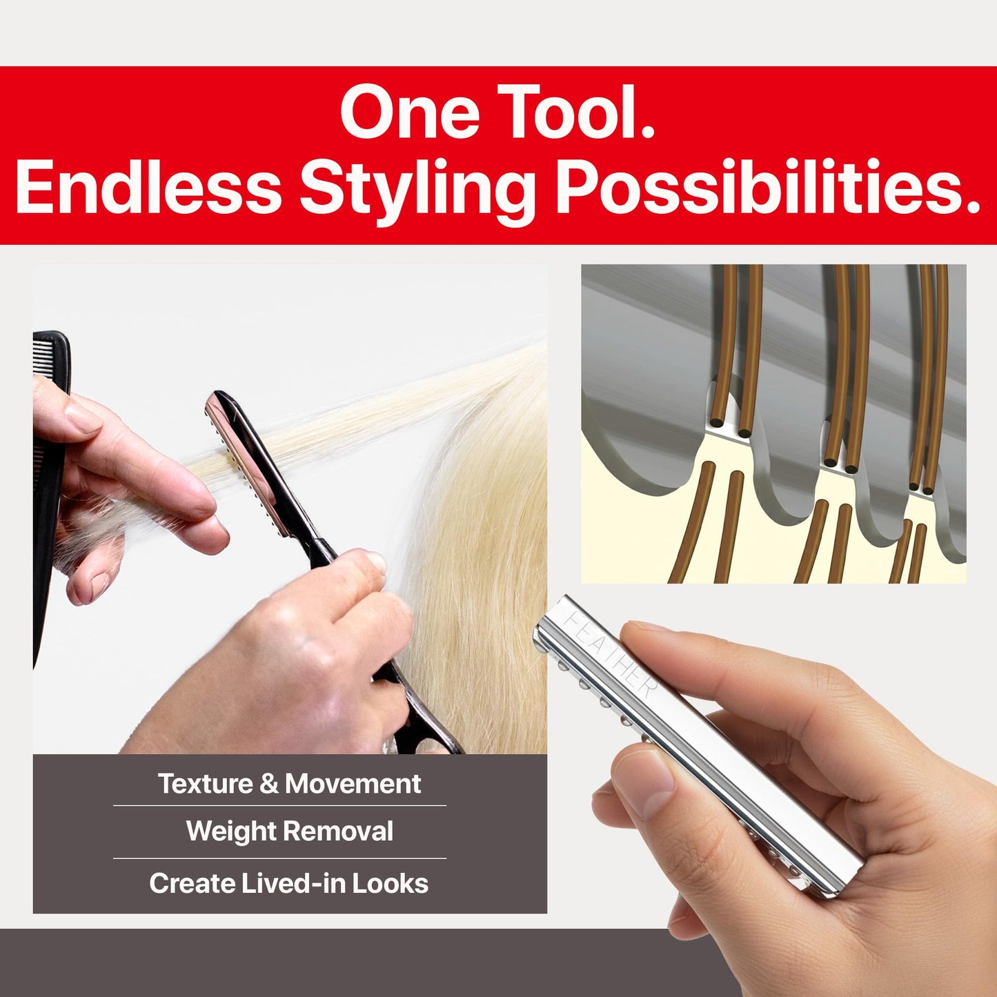 Feather Styling Razor Standard Blades - Professional Hair Cutting Blades for Styling, Shaping, Feathering, & Thinning - Stainless Steel Single Edge Beauty and Personal Care Feather