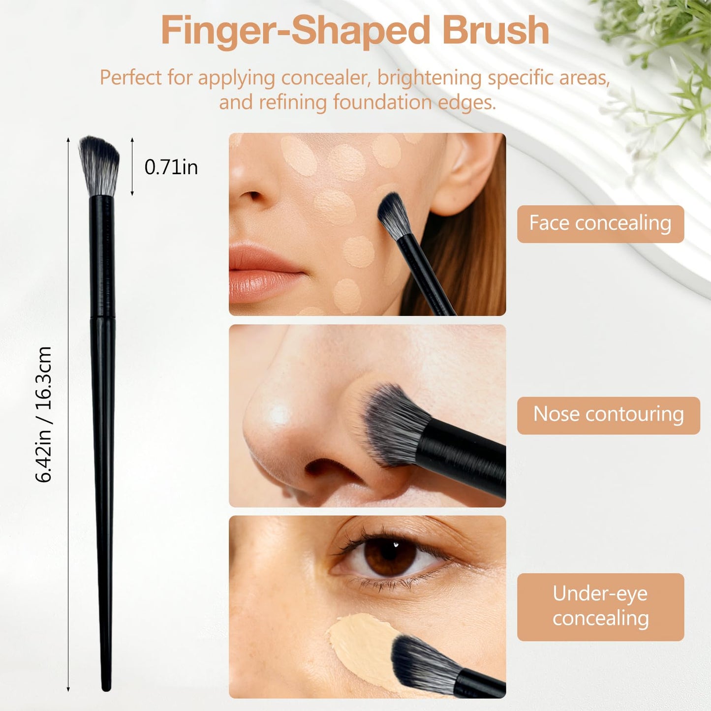 Fluffy Eye Brush - Multi-Purpose Eyeshadow & Concealer Brush for Soft-Focus Finish, Vegan & Cruelty-Free Synthetic Bristles