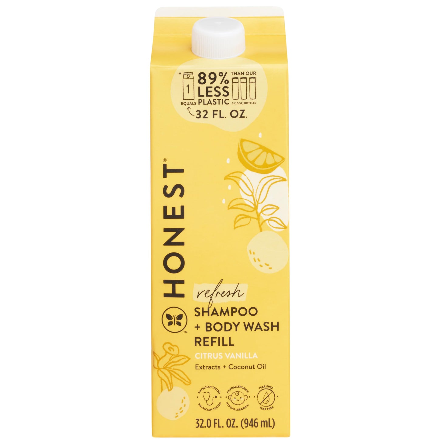 The Honest Company 2-in-1 Cleansing Shampoo Body Wash Refill Carton, Gentle for Baby, Naturally Derived, Tear-free, Hypoallergenic, Citrus Vanilla Beauty and Personal Care The Honest Company Default Title