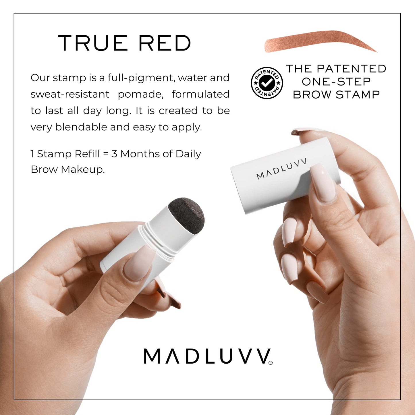 MADLUVV Brow Stamp Refill* - Color Stamp for Brows & Root Touch Up for Women & Men, Instantly Conceal Hair Loss, Grey Hair, Thinning Hair