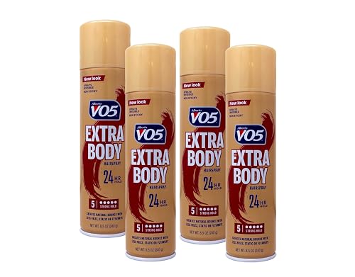Alberto VO5 Crystal Clear Extra Body Hair Spray - Volumizing Hair Spray for Styling - Frizz and Humidity Control - No Flaking - 8.5 oz - Pack of 4 Beauty & Personal Care VO5