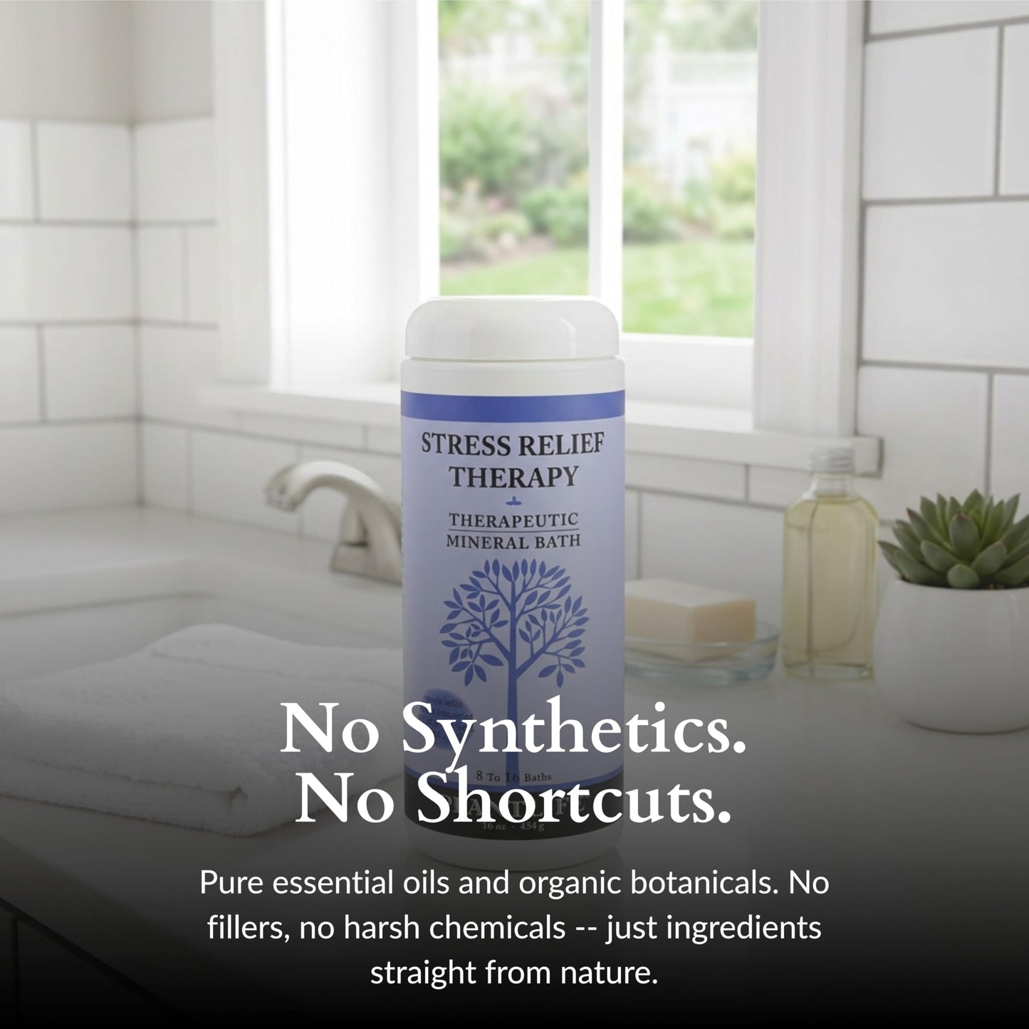 Stress Relief Therapeutic Mineral Bath Salt- 16 oz. Beauty and Personal Care Plantlife