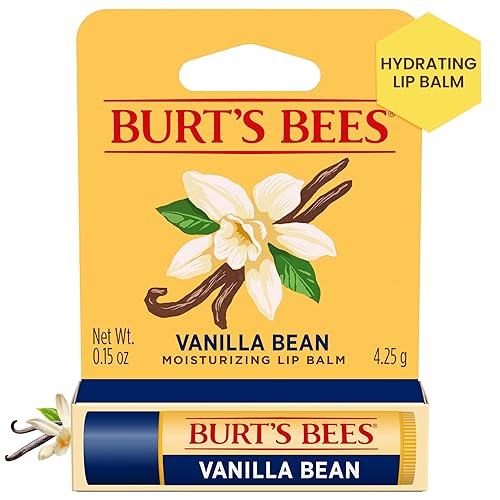 Burt's Bees Vanilla Bean Lip Balm, Lip Moisturizer With Responsibly Sourced Beeswax, Tint-Free, Natural Conditioning Lip Treatment, 1 Tube, 0.15 oz.