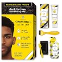Reusable Hair & Beard Dye for Black Men - Dark Brown 3.1 | Up to 5 Uses, 7 Minutes | Natural Gray Coverage, No-Drip Cream with SkinArmour® - Cleverman